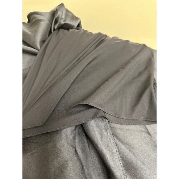 Badgley Mischka Navy Blue Black Wedding High Low Gown Dress Size 10 Flawed - Picture 6 of 16